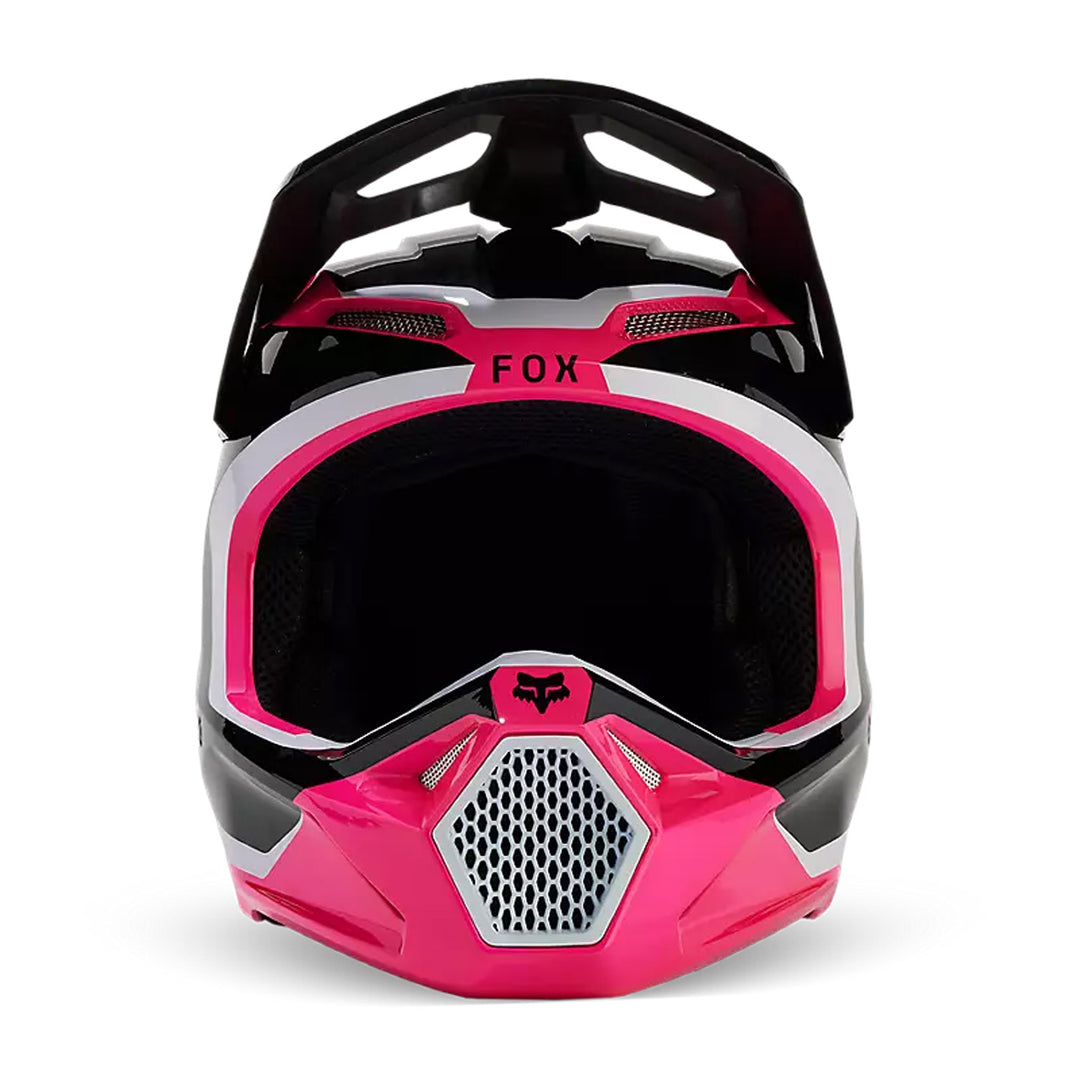 Fox Racing Youth V1 Nitro Helmet Black/Pink - Front View