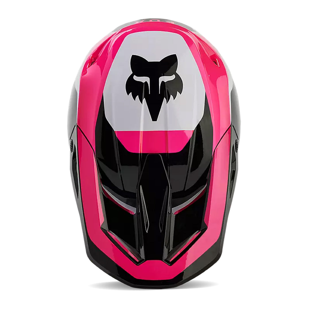 Fox Racing Youth V1 Nitro Helmet Black/Pink - Top Down View