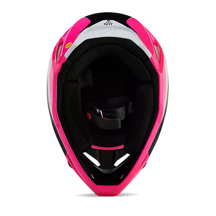 Fox Racing Youth V1 Nitro Helmet Black/Pink - Bottom Up View
