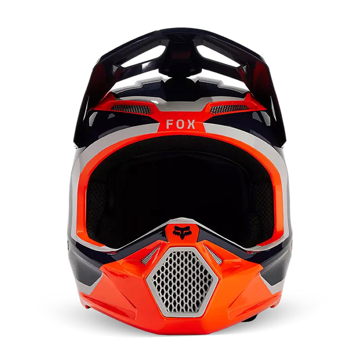Fox Racing Youth V1 Nitro Helmet Fluorescent Orange - Front View