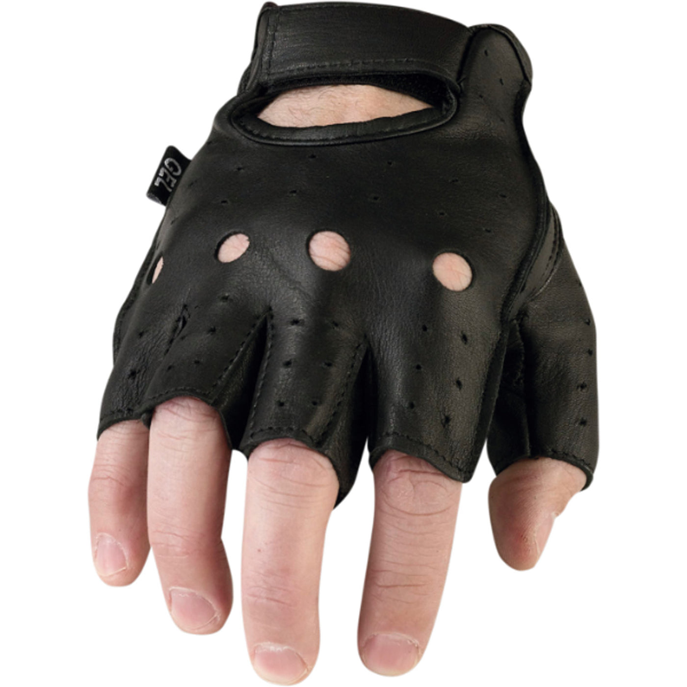 Z1R 243 Half Gloves Black - Back of Hand View on Model