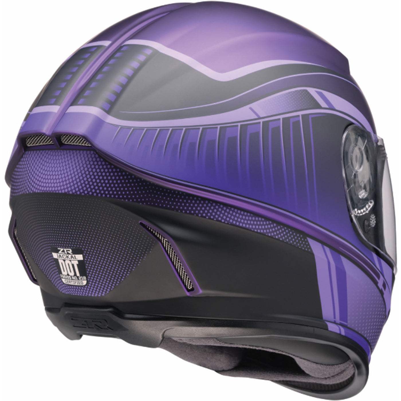 Z1R Jackal Dark Matter Helmet Purple - Rear Right Side View