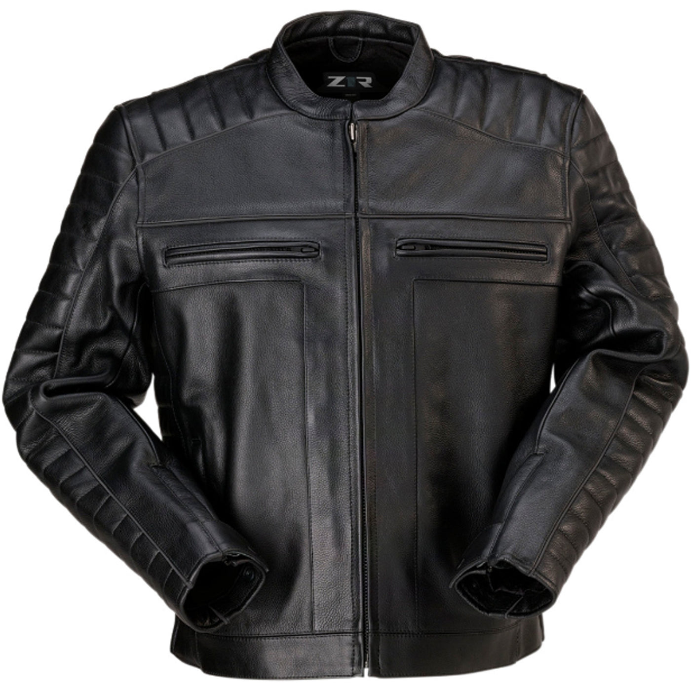 Z1R Artillery Leather Jacket Black - Front View