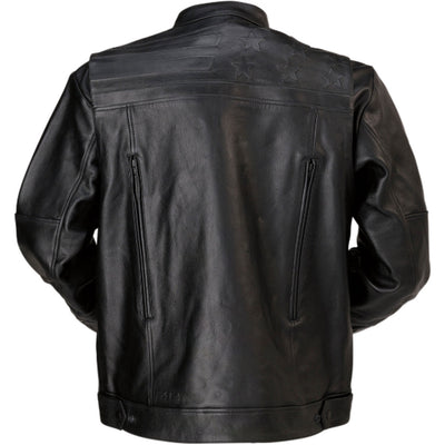 Z1R Deagle Leather Jacket Black - Rear View