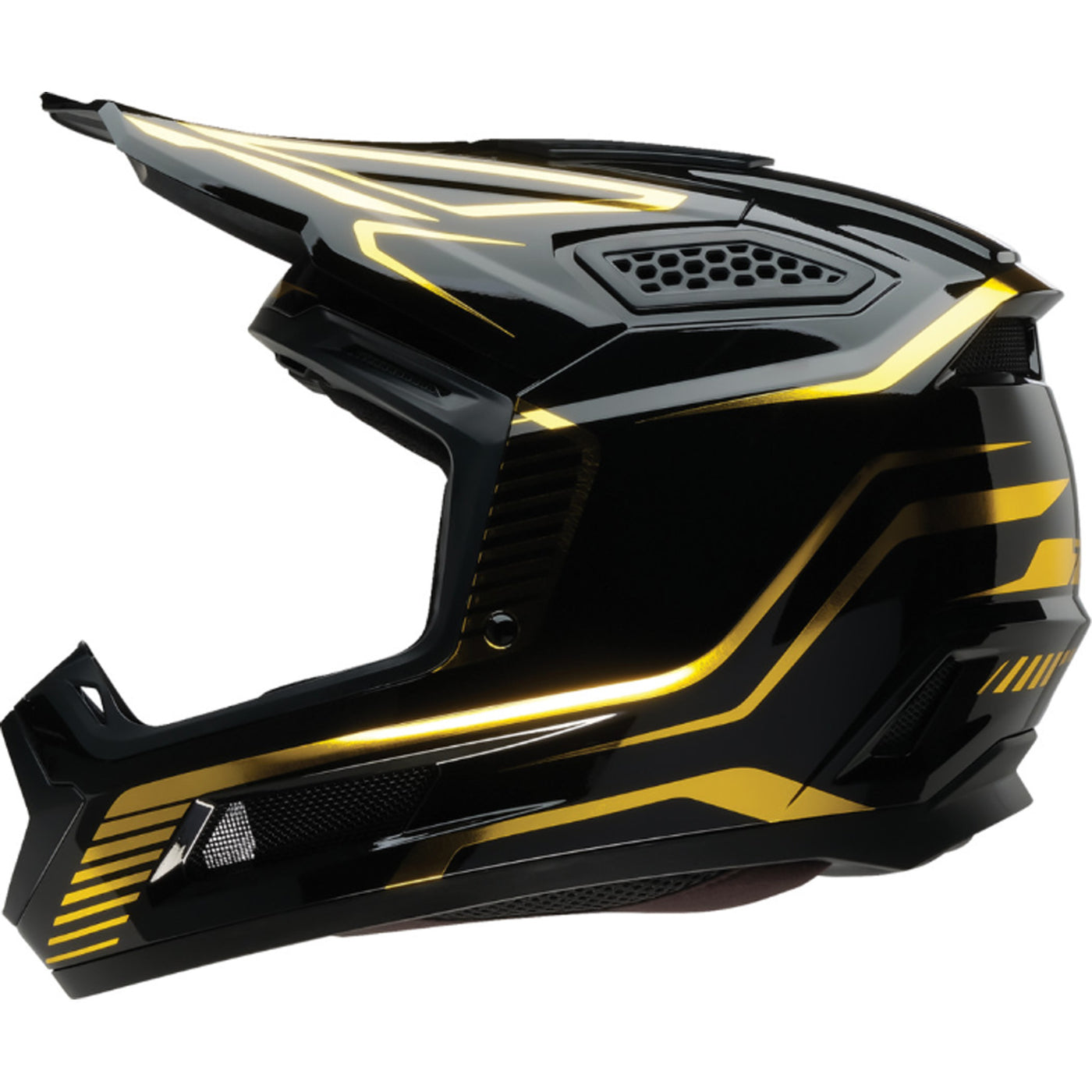 Z1R Dirt Maxx Monogram Helmet Black/Gold - Left Side View