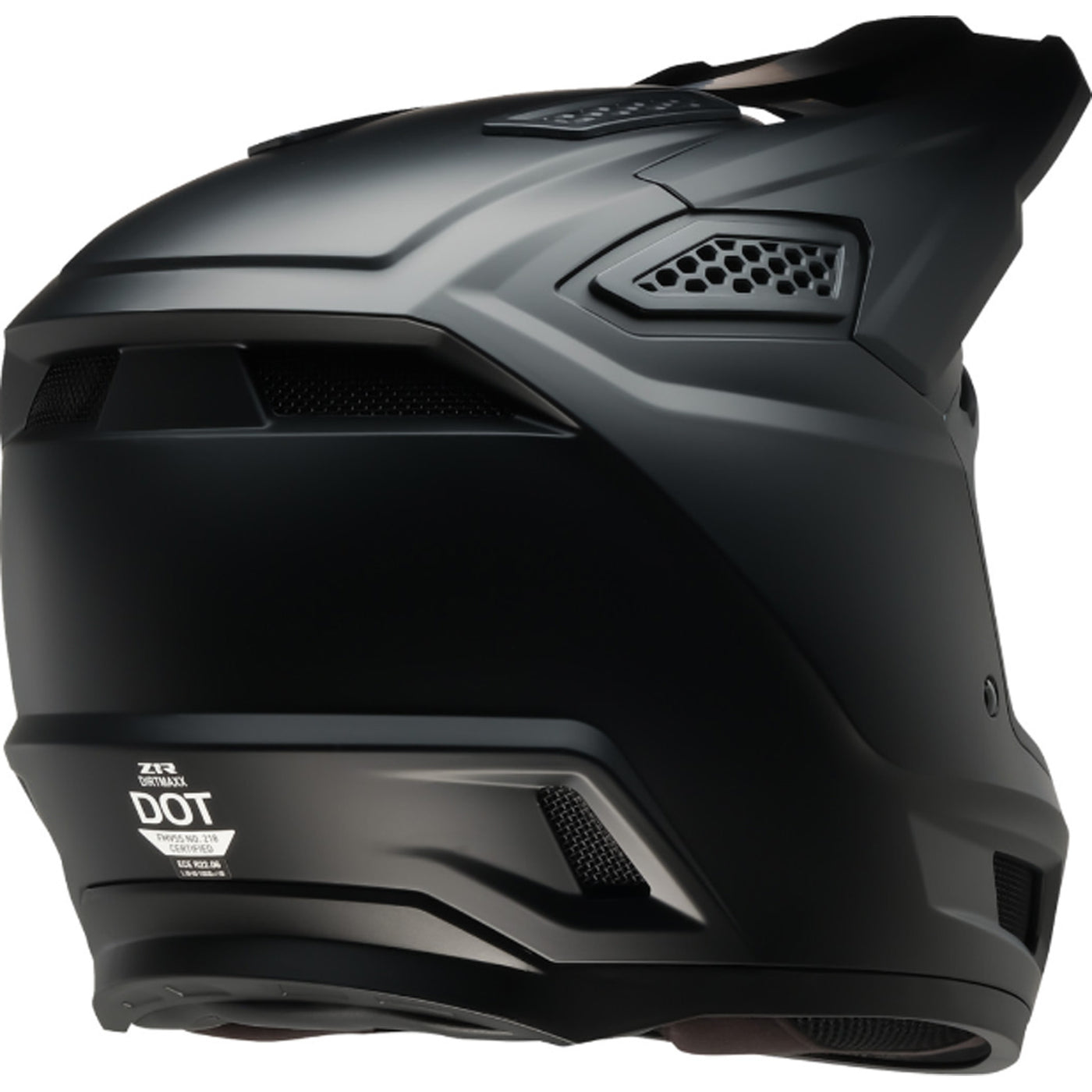 Z1R Dirt Maxx Solid Helmet Matte Black - Rear Right Side View