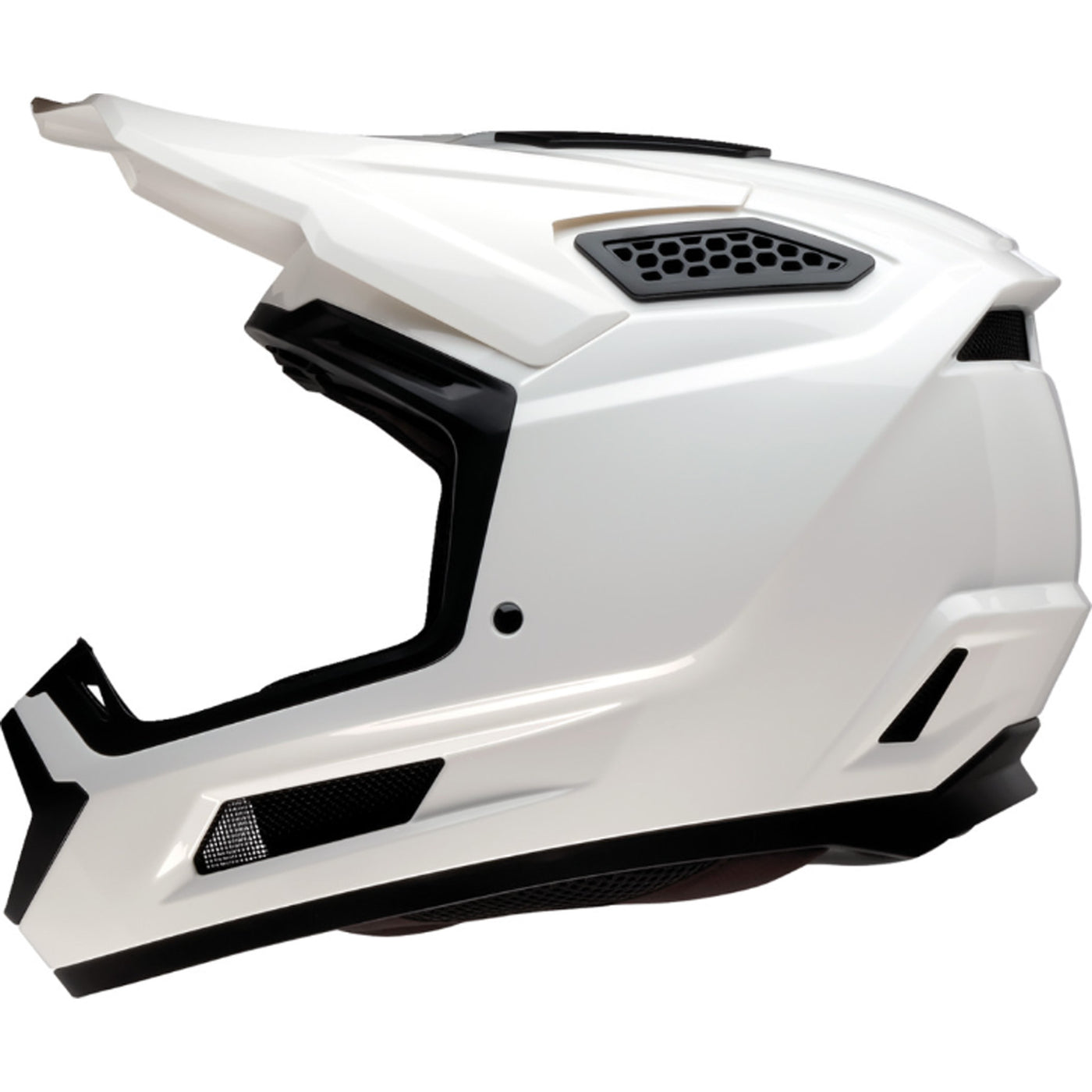 Z1R Dirt Maxx Solid Helmet White - Left Side View