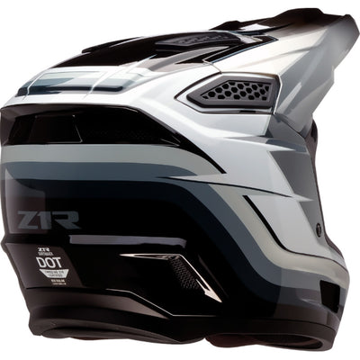 Z1R Dirt Maxx Vortex Helmet Black/White/Gray - Rear Right Side View
