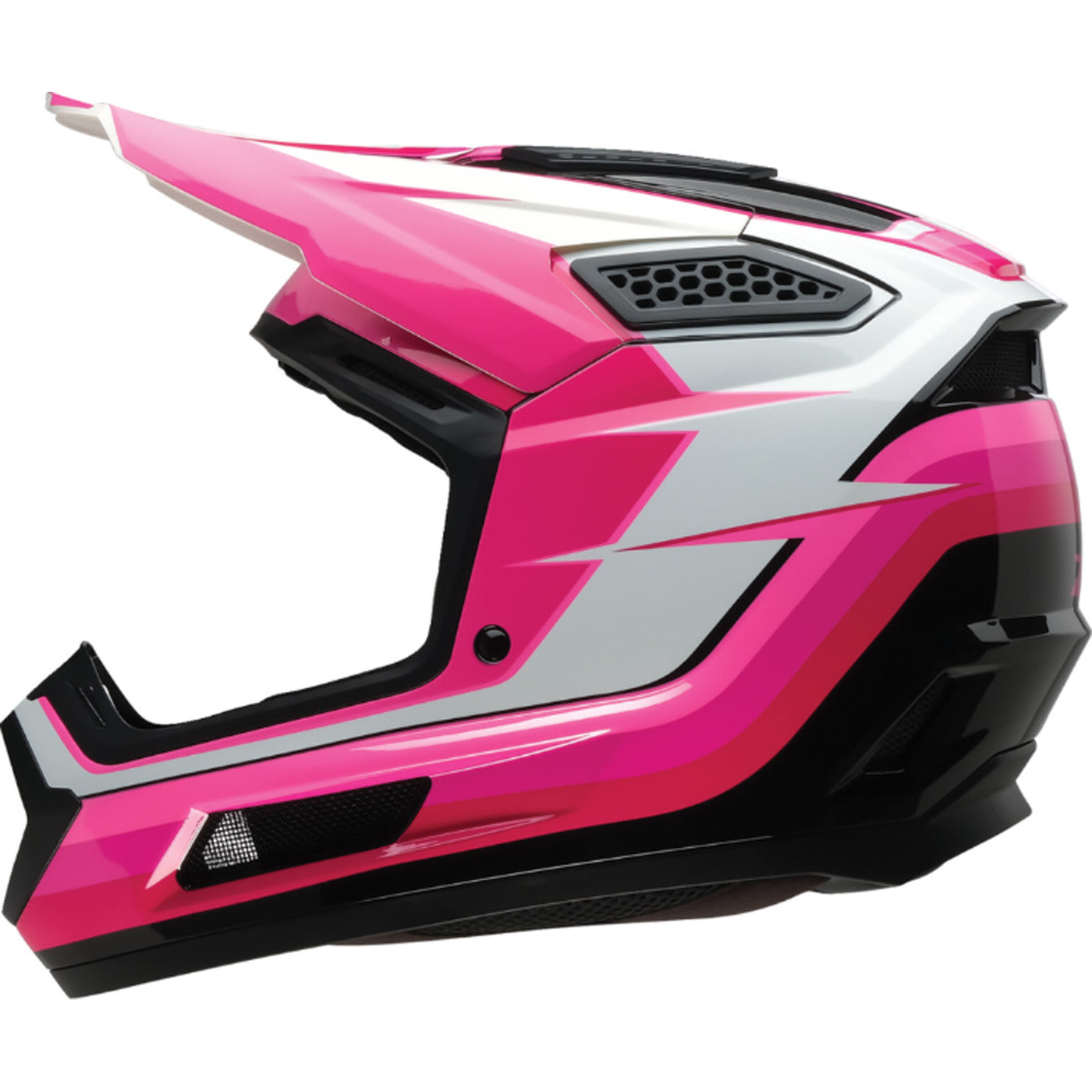 Z1R Dirt Maxx Vortex Helmet Pink/White - Left Side View