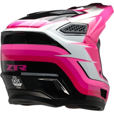 Z1R Dirt Maxx Vortex Helmet Pink/White - Rear Right Side View