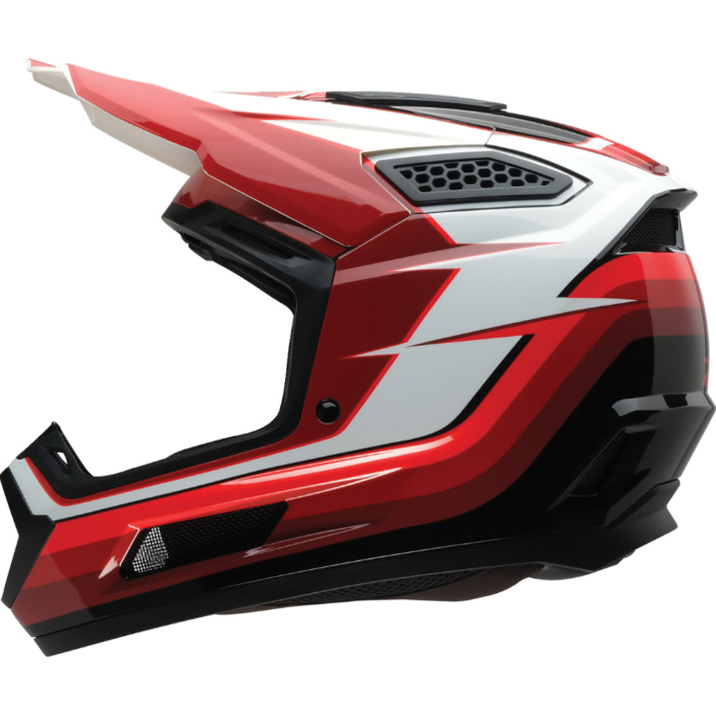 Z1R Dirt Maxx Vortex Helmet Red/White - Left Side View