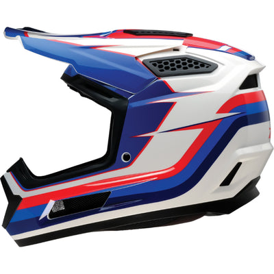 Z1R Dirt Maxx Vortex Helmet Red/White/Blue - Left Side View