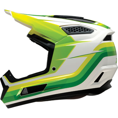 Z1R Dirt Maxx Vortex Helmet White/Green - Left Side View