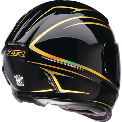 Z1R Jackal Foil Helmet Black/Gold - Rear Right Side View