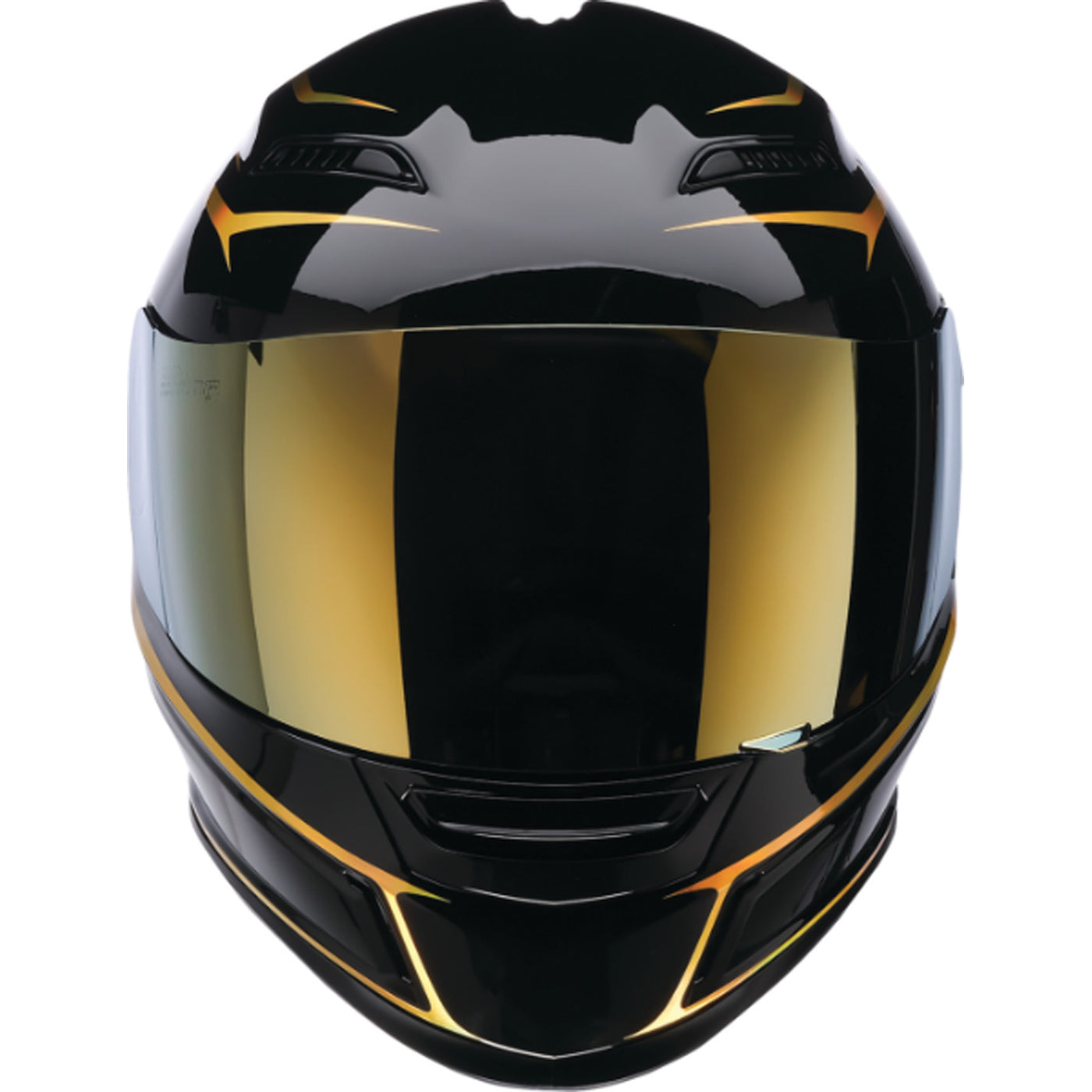 Z1R Jackal Foil Helmet Black/Gold - Front View