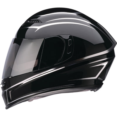 Z1R Jackal Foil Helmet Black/Silver - Left Side View