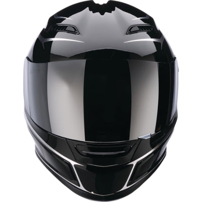 Z1R Jackal Foil Helmet Black/Silver - Front View