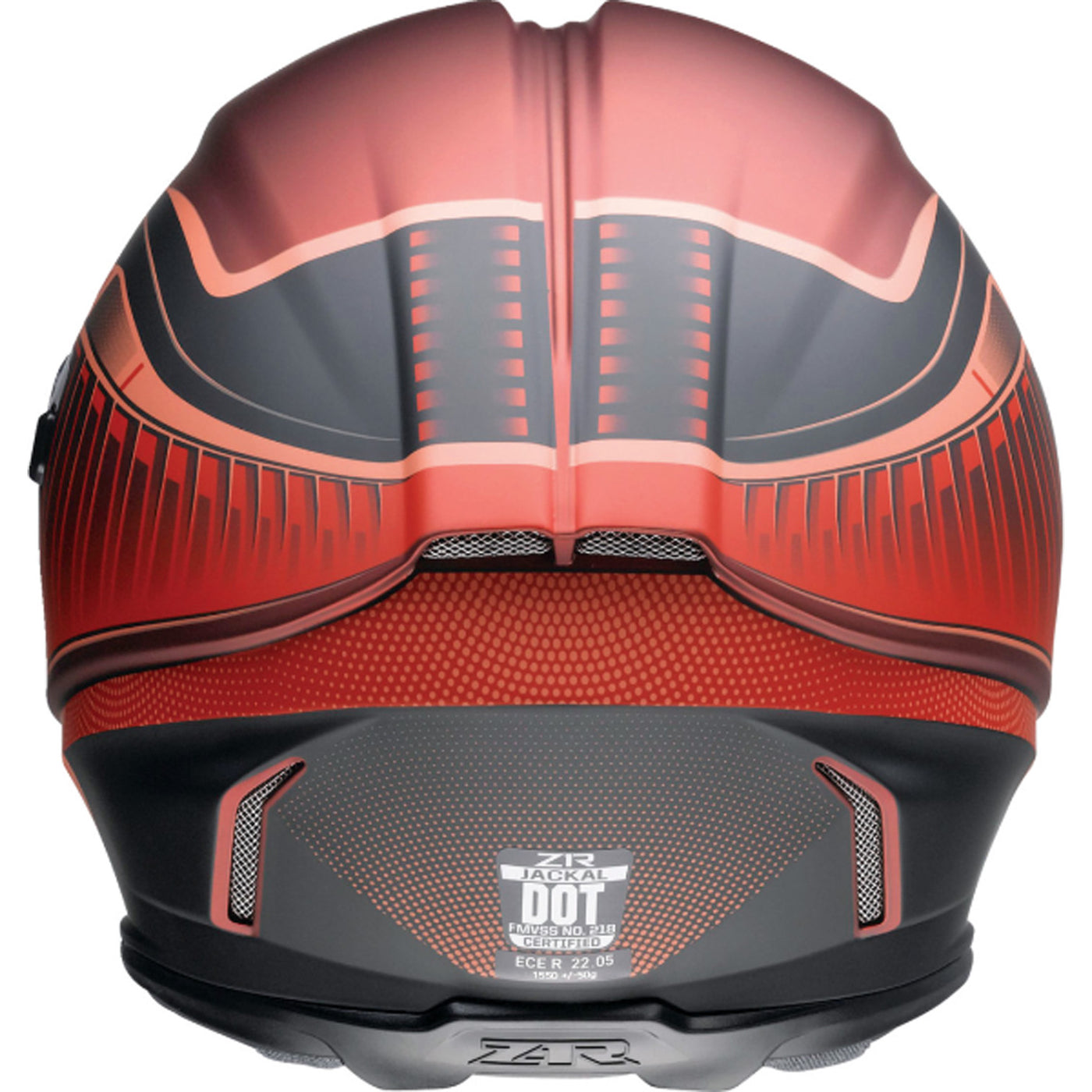 Z1R Jackal Dark Matter Helmet Red - Rear View