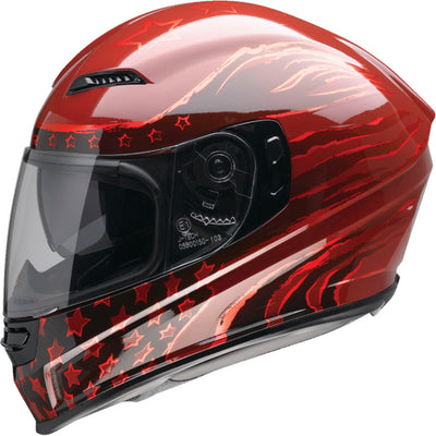 Z1R Jackal Patriot Helmet Red - Left Side View