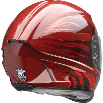 Z1R Jackal Patriot Helmet Red - Rear Right Side View