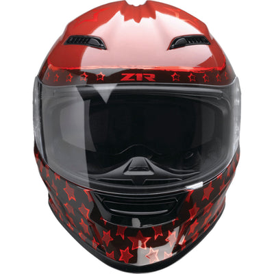 Z1R Jackal Patriot Helmet Red - Front View