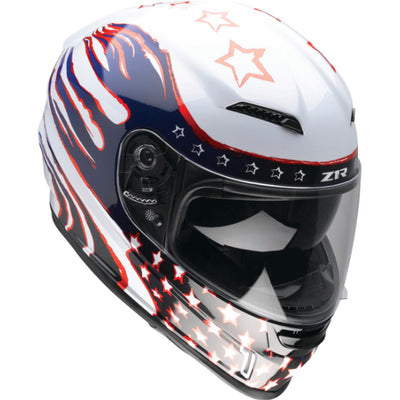 Z1R Jackal Patriot Helmet Red/White/Blue - Front Right Side View