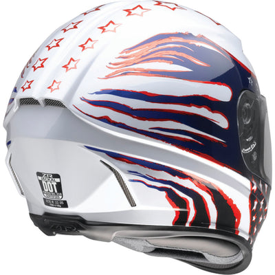 Z1R Jackal Patriot Helmet Red/White/Blue - Rear Right Side View