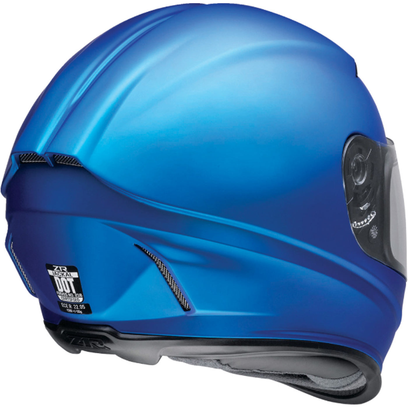 Z1R Jackal Satin Helmet Blue - Rear Right Side View