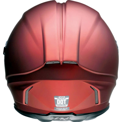 Z1R Jackal Satin Helmet Red - Rear View