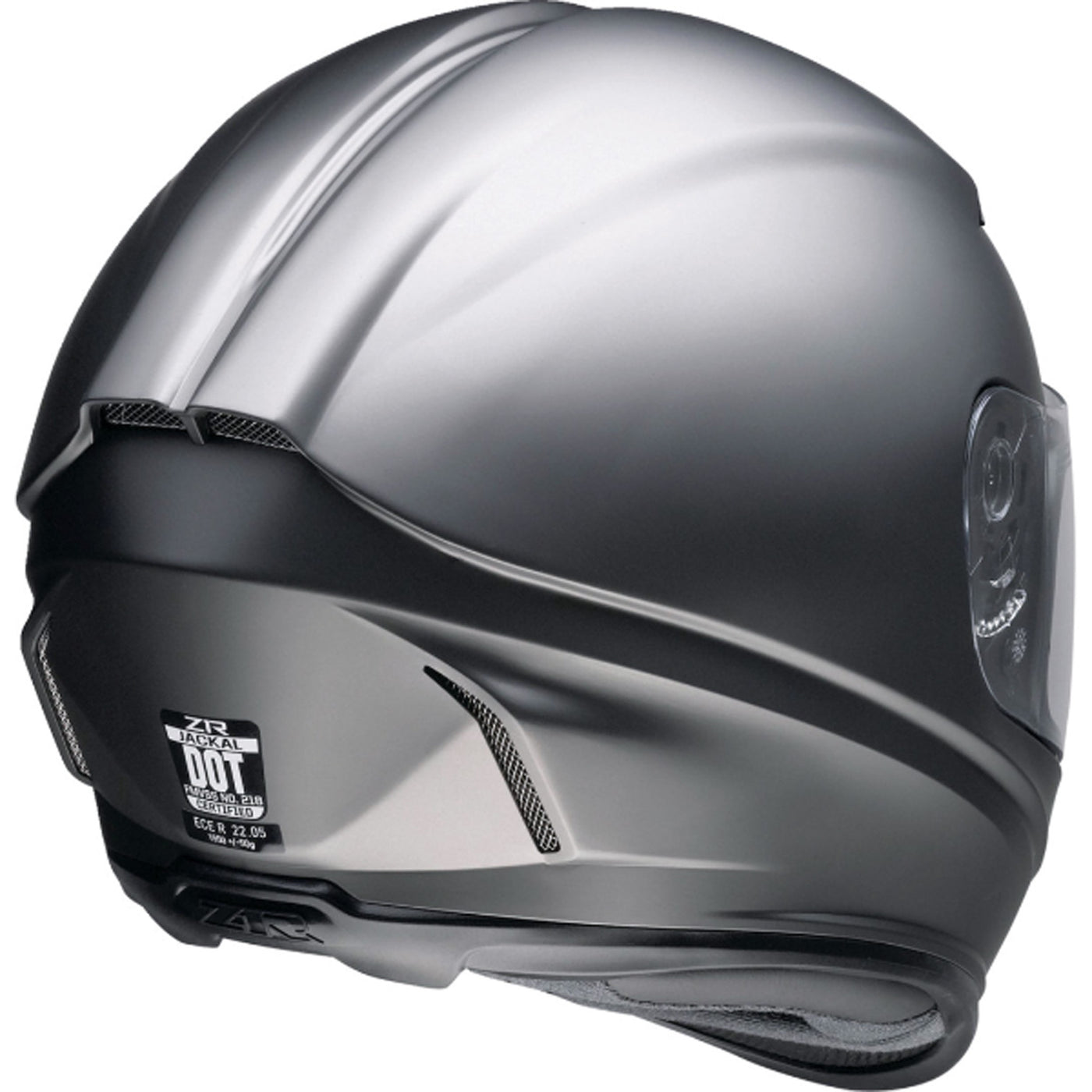 Z1R Jackal Satin Helmet Titanium - Rear Right Side View