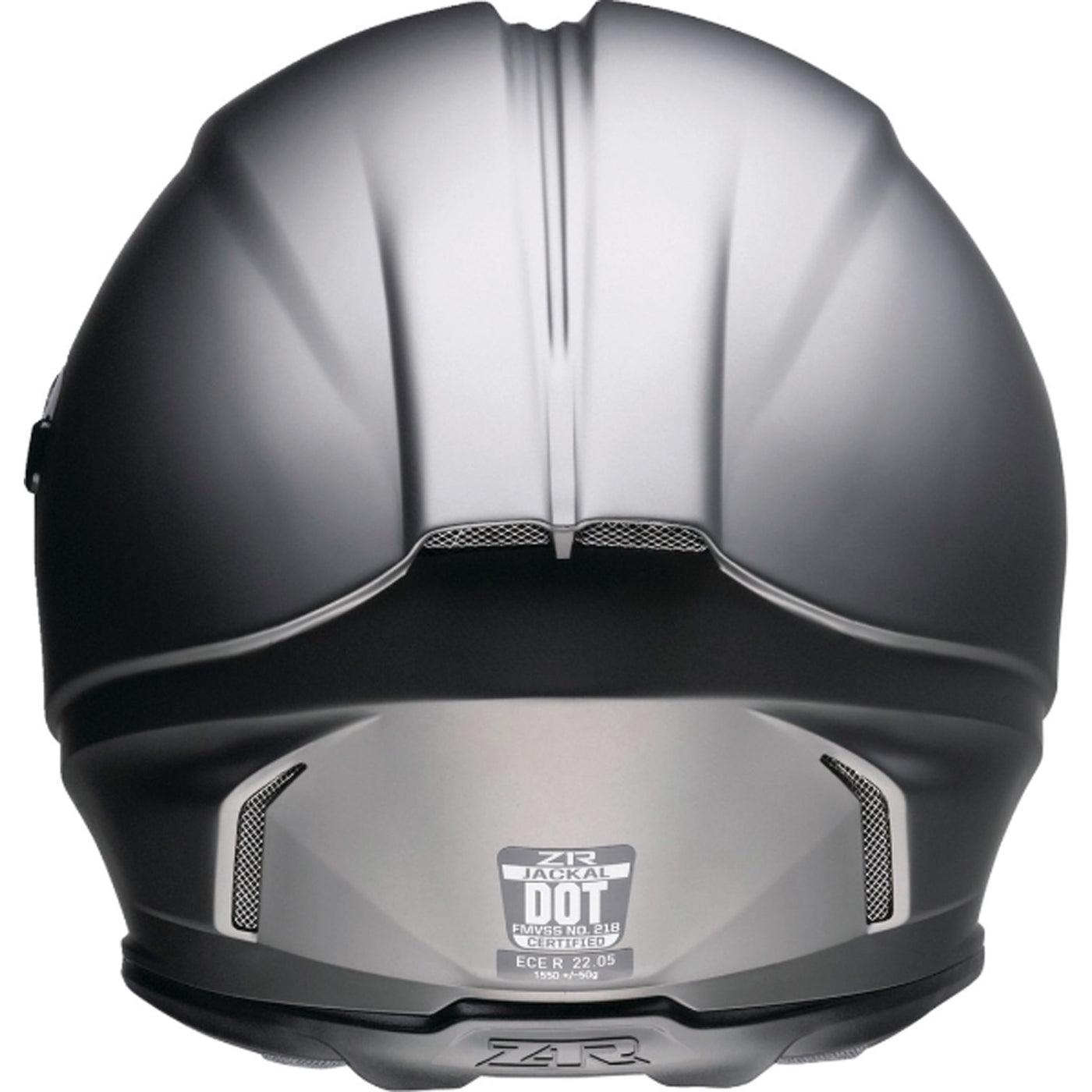 Z1R Jackal Satin Helmet Titanium - Rear View