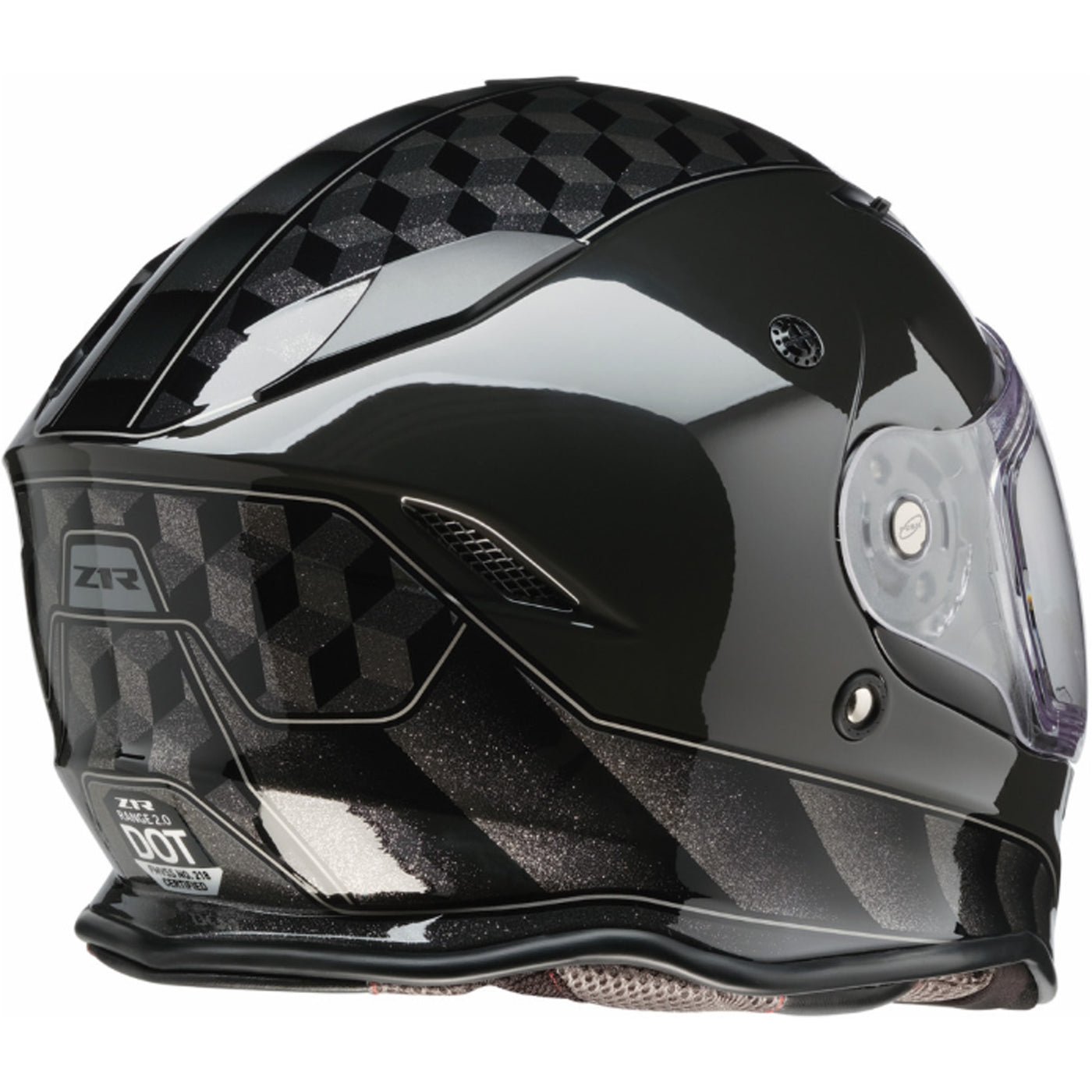 Z1R Nemesis Thunderbird Helmet Gray - Rear Right Side View