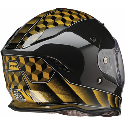 Z1R Nemesis Thunderbird Helmet Yellow - Rear Right Side View