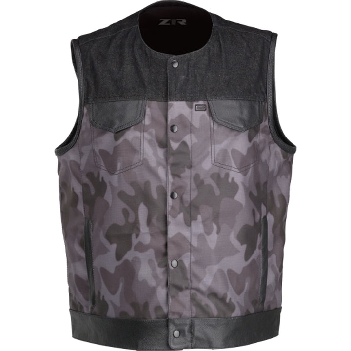 Z1R Nightfire Camo Vest Black/Gray - Front View