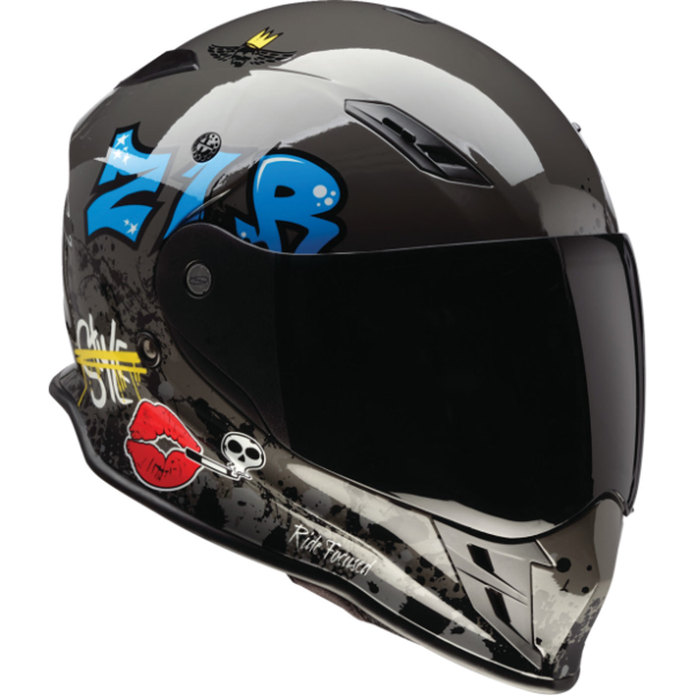 Z1R Nemesis Distro Helmet Gray - Front Right Side View