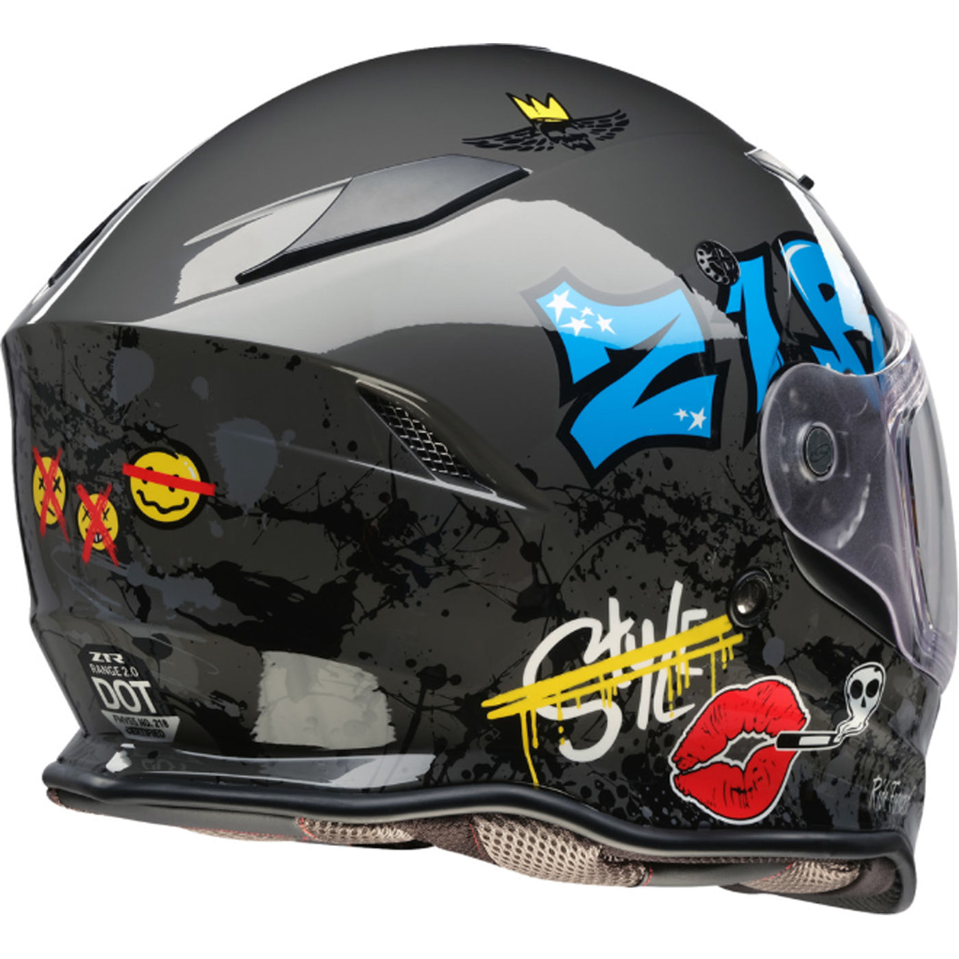 Z1R Nemesis Distro Helmet Gray - Rear Right Side View