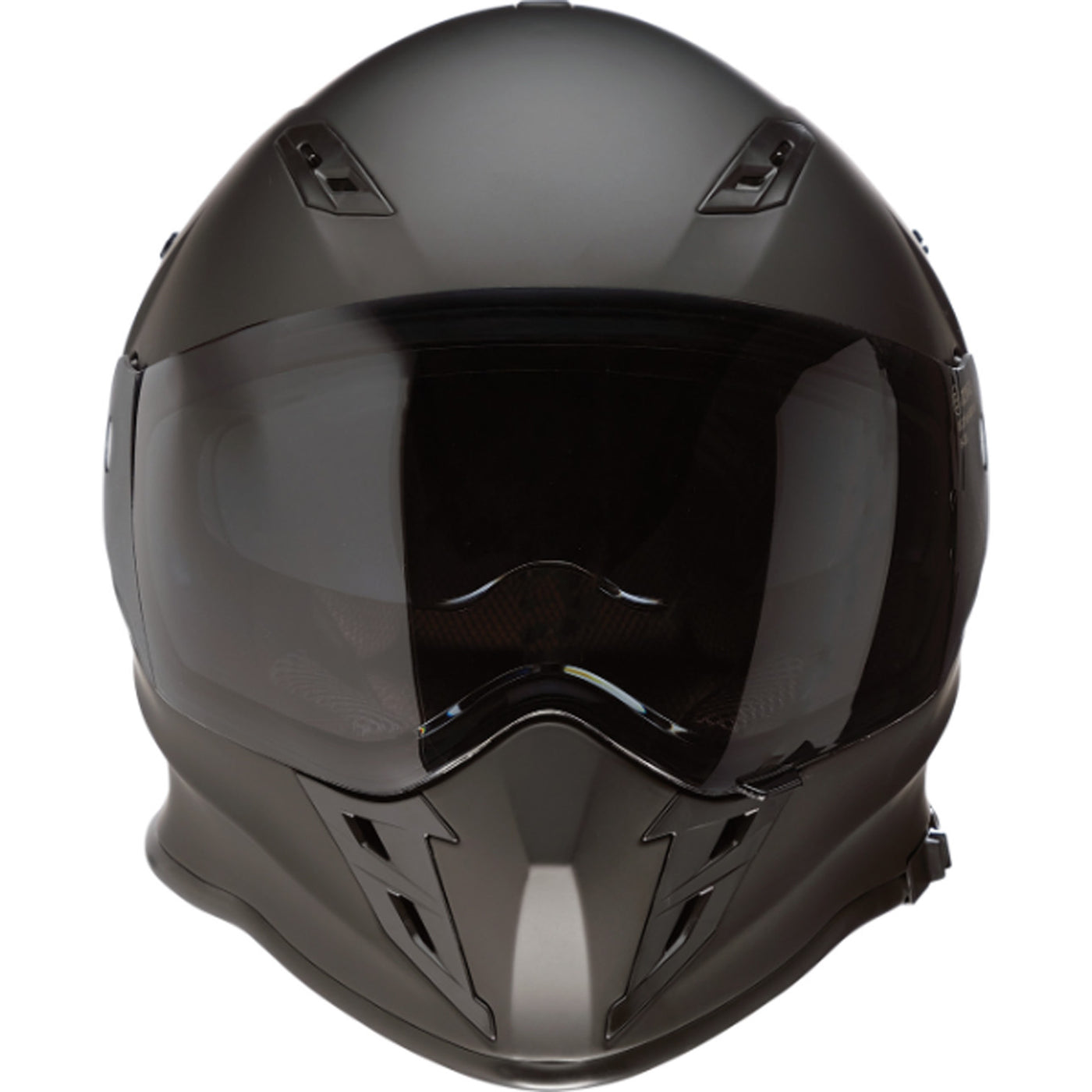 Z1R Nemesis Smoke Helmet Flat Black - Front View