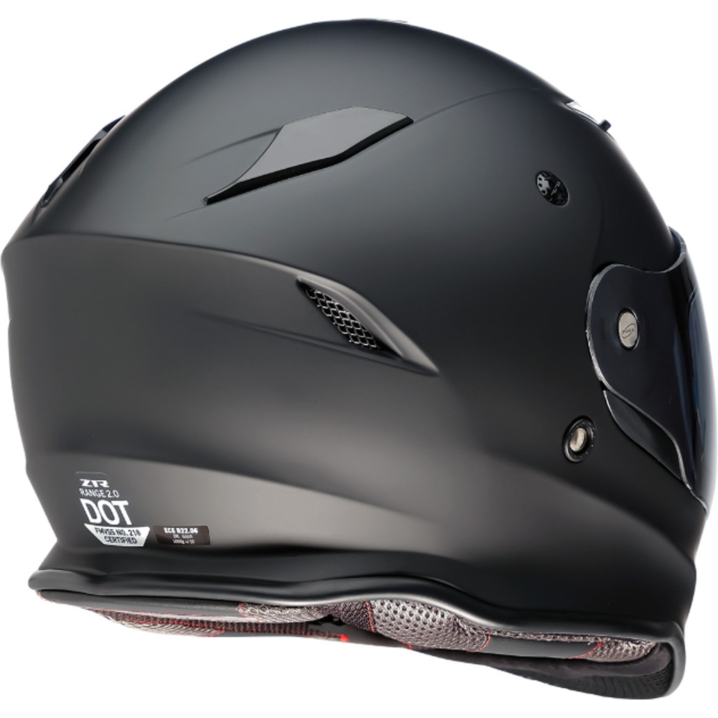 Z1R Nemesis Smoke Helmet Flat Black - Rear Right Side View