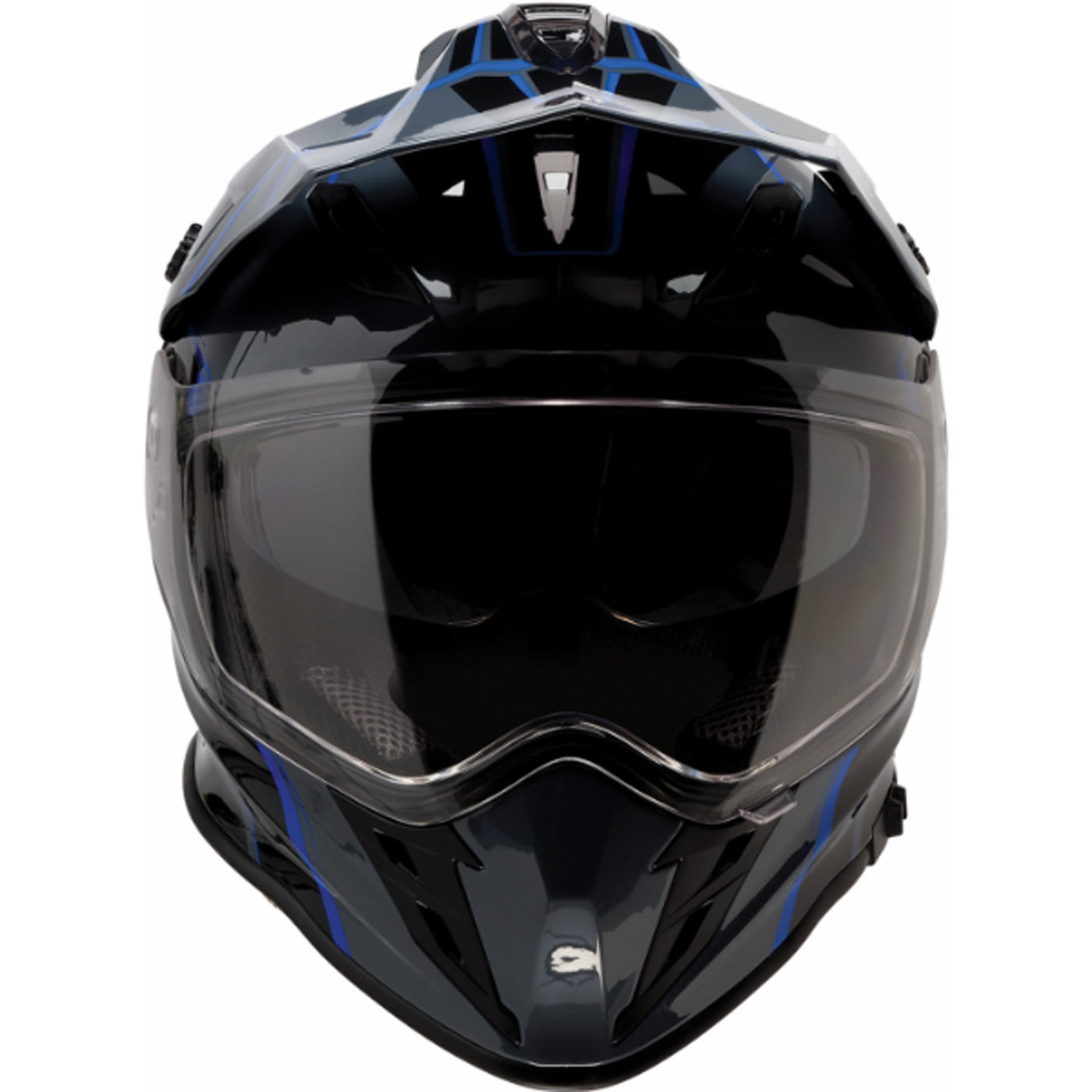 Z1R Range 2.0 Voyager Helmet Black/Blue - Front View