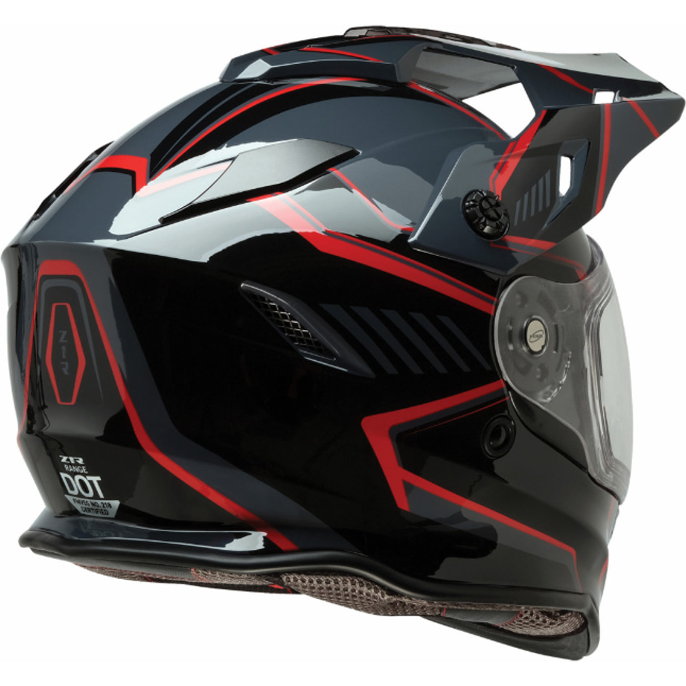 Z1R Range 2.0 Voyager Helmet Black/Red - Rear Right Side View