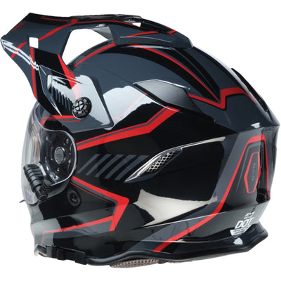 Z1R Range Rotor Helmet Black/Red - Rear Left Side View