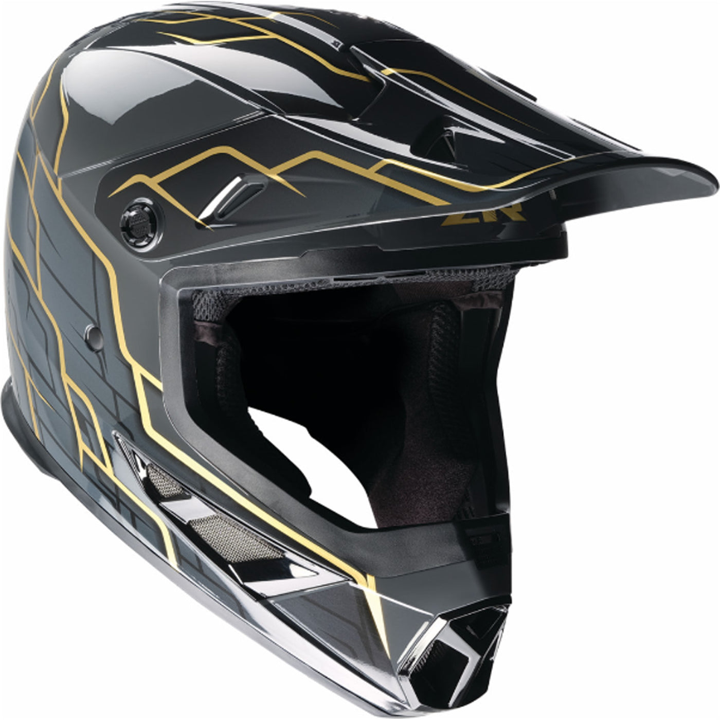 Z1R Rise 2.0 Hyacinth Helmet Black/Gold - Front Right Side View