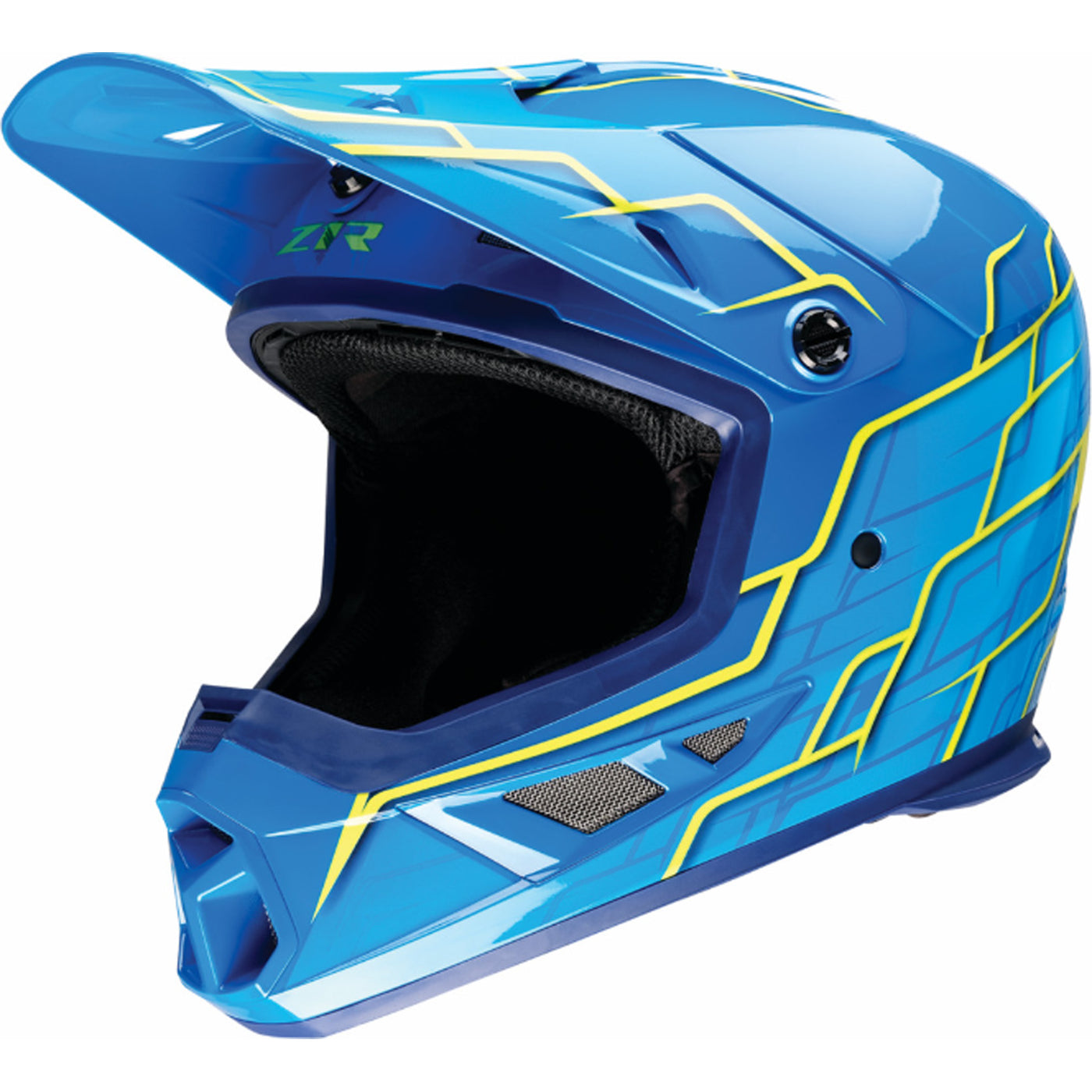 Z1R Rise 2.0 Hyacinth Helmet Teal/Yellow - Front Left Side View