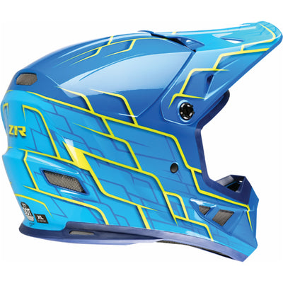 Z1R Rise 2.0 Hyacinth Helmet Teal/Yellow - Rear Right Side View