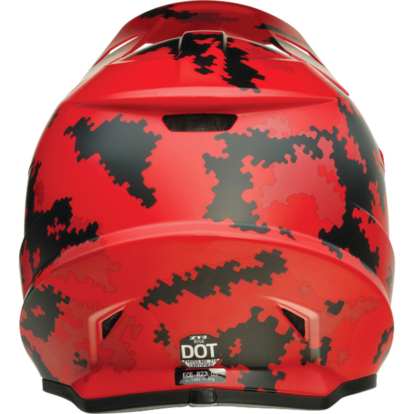 Z1R Rise Digi Camo Helmet Red - Rear View