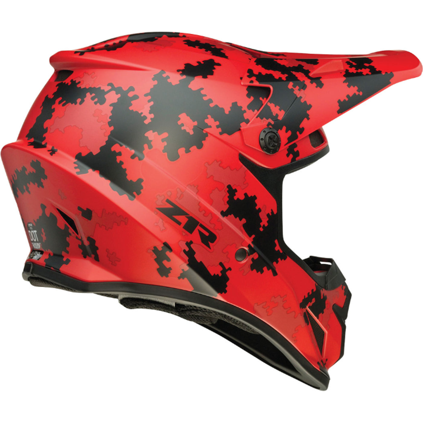 Z1R Rise Digi Camo Helmet Red - Rear Right Side View