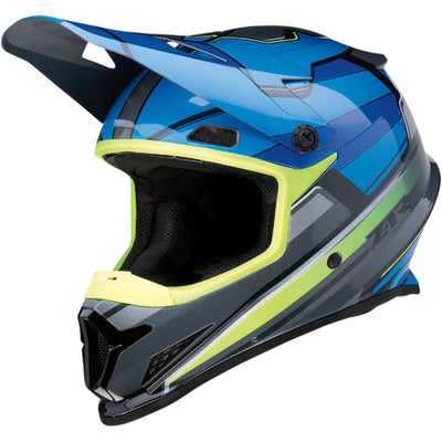 Z1R Rise MC Helmet Blue/Hi-Viz - Front Left Side View