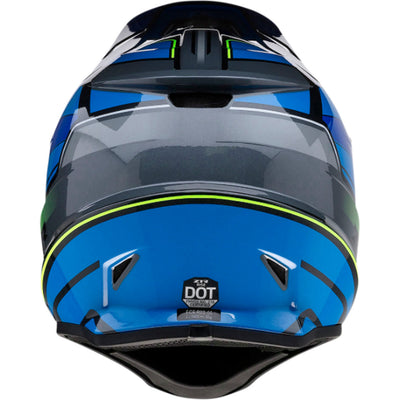 Z1R Rise MC Helmet Blue/Hi-Viz - Rear View