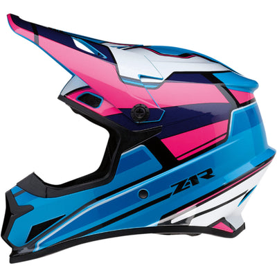 Z1R Rise MC Helmet Pink/Blue - Left Side View