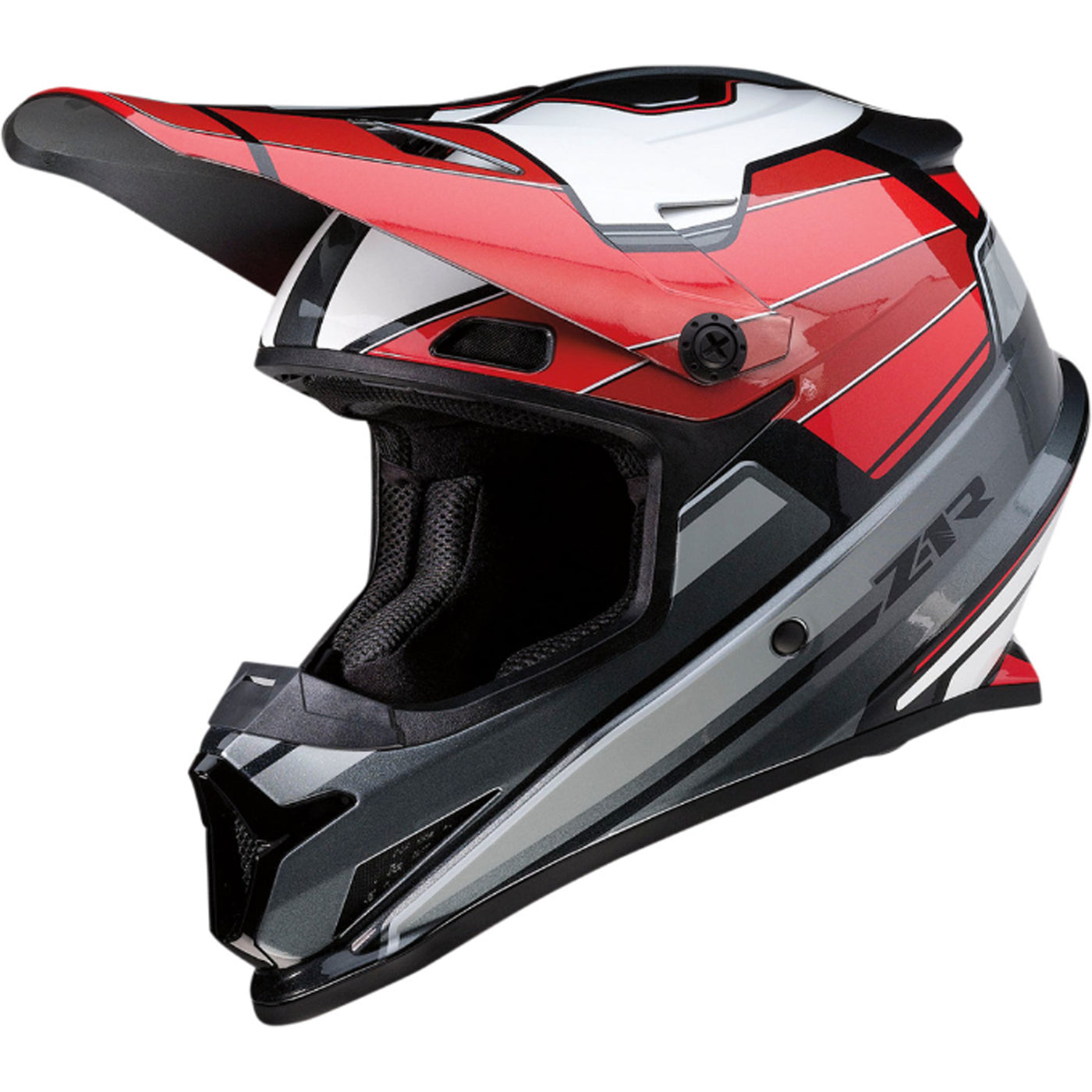 Z1R Rise MC Helmet Red/Gray - Front Left Side View